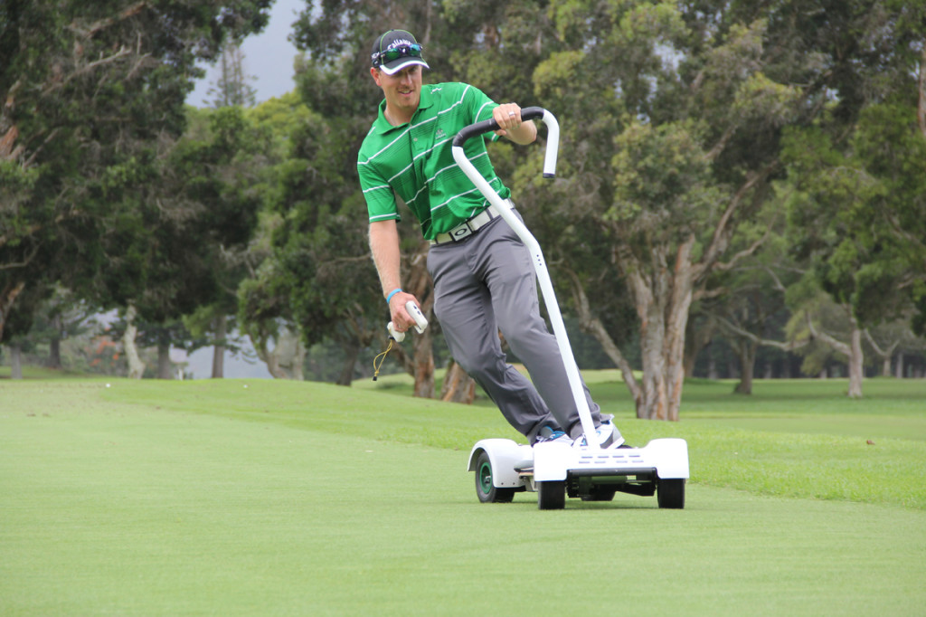 The GolfBoard lets you literally surf the turf in style, going six or 12 miles per hour, and using your body to turn. 