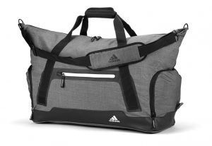 Adidas' new Travel Capsule has everything you need to make a quick golf getaway, including this heathered travel bag.